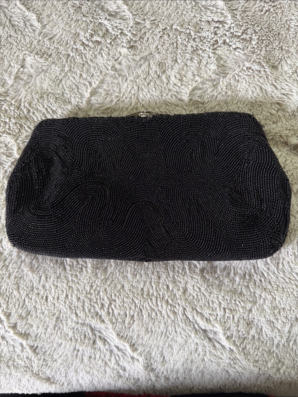 Vintage Black Beaded Evening Clutch